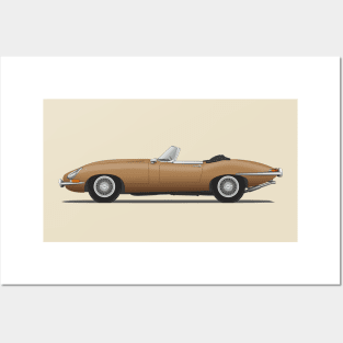 Jaguar E Type Roadster Bronze Posters and Art